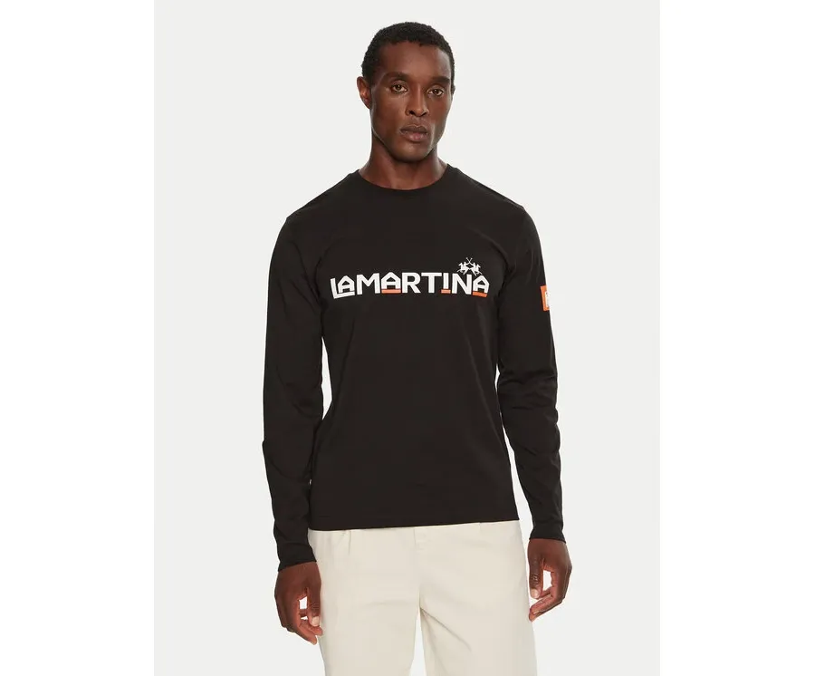 obrazek 1 La Martina Longsleeve ZMR008 JS206 Czarny Regular Fit