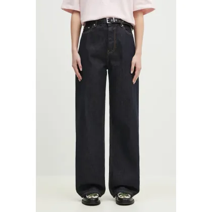 Zdjęcie GANNI jeansy Rinse Denim Izey Belt damskie high waist J1624