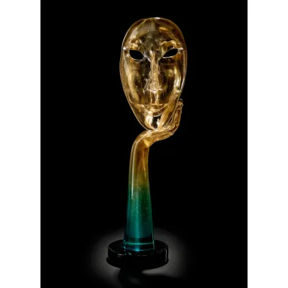 Zdjęcie Gustowna złota maska ze szkła Murano