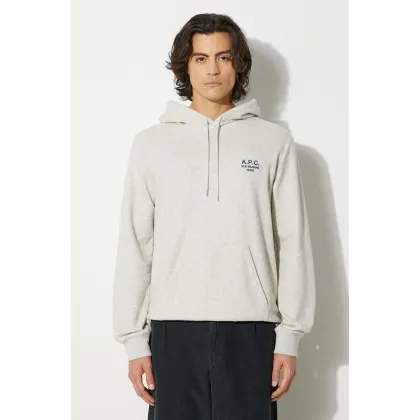 Zdjęcie A.P.C. bluza bawełniana Marvin męska kolor szary z kapturem z aplikacją COEZD.H27733-MARINE