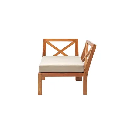 Zdjęcie Stylowy fotel wypoczynkowy – moduł narożny Venezia z drewna tekowego