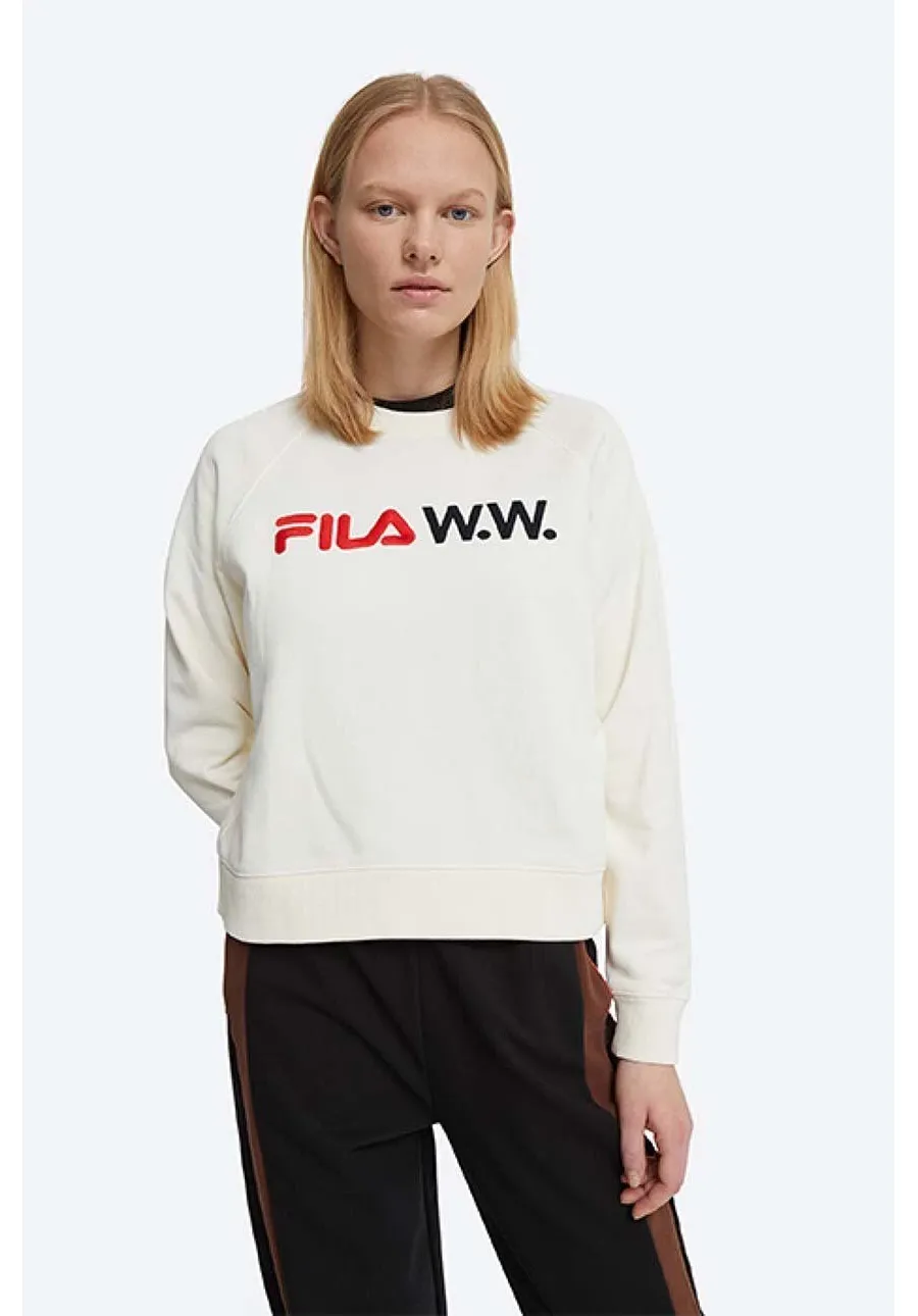 obrazek 1 Wood Wood bluza Elena x FIla damska kolor biały z nadrukiem 688375.N15-WHITE