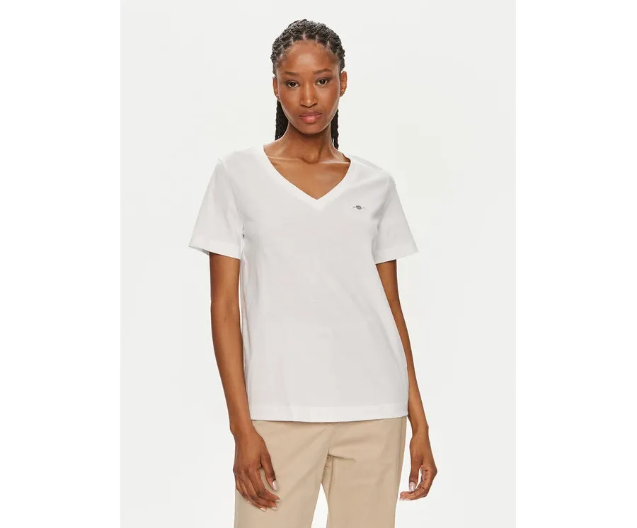 obrazek 1 Gant T-Shirt Shield 4200750 Biały Regular Fit