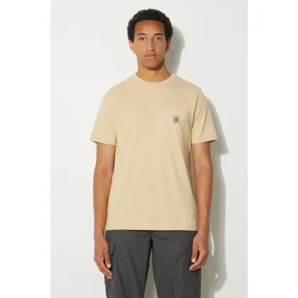 Zdjęcie Carhartt WIP t-shirt bawełniany Pocket męski kolor beżowy gładki I030434.29OXX