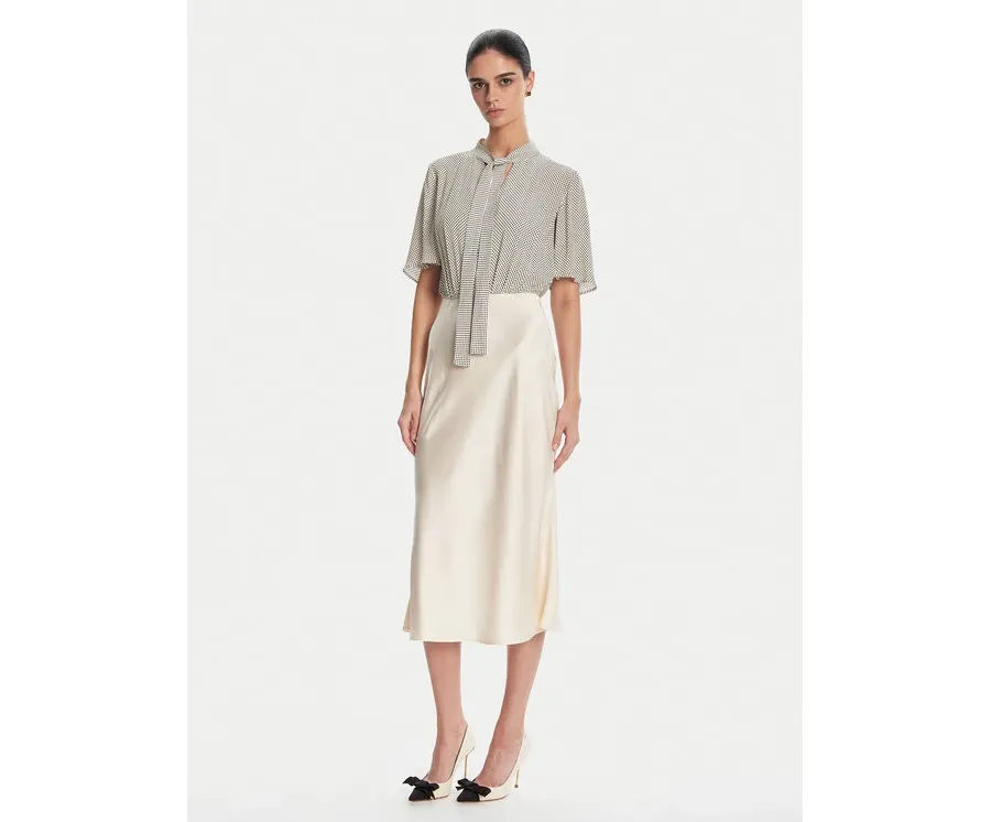 obrazek 1 Elisabetta Franchi Sukienka koktajlowa AB85752E2 E84 Beżowy Regular Fit