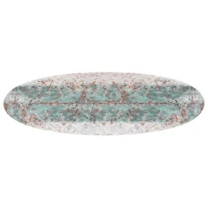 Zdjęcie Owalny wąski porcelanowy talerz do serwowania 44x14 cm z oryginalnym zdobieniem - Seltmann Weiden