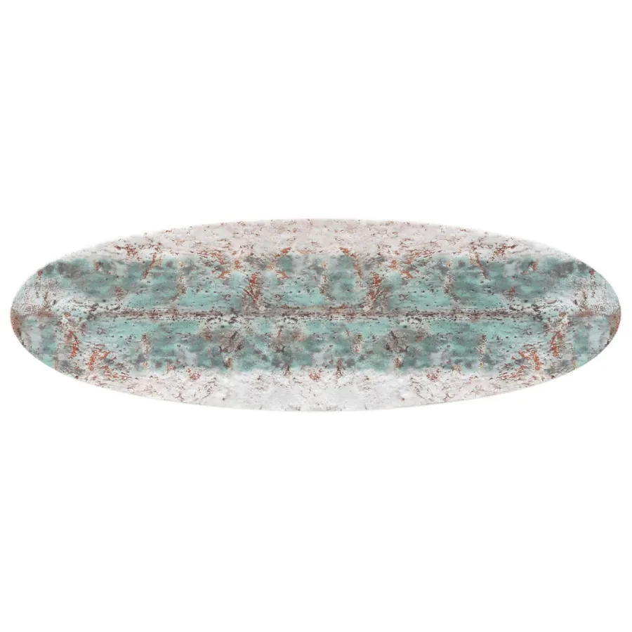 obrazek 1 Owalny wąski porcelanowy talerz do serwowania 44x14 cm z oryginalnym zdobieniem - Seltmann Weiden