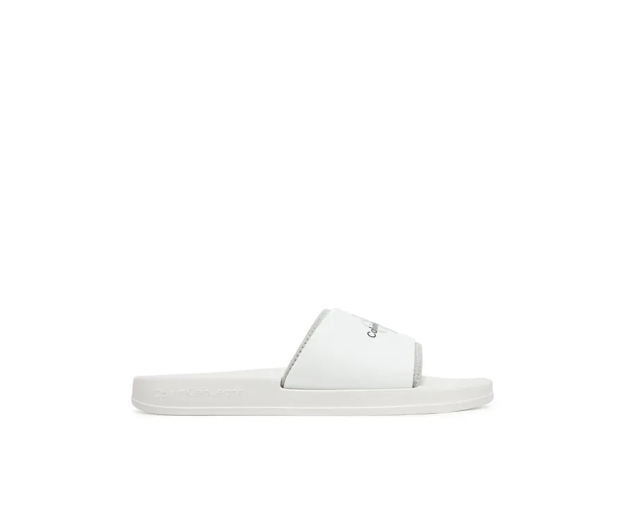 obrazek 1 Calvin Klein Jeans Klapki Slide Rubber Neoprene Monologo YM0YM00361 Biały
