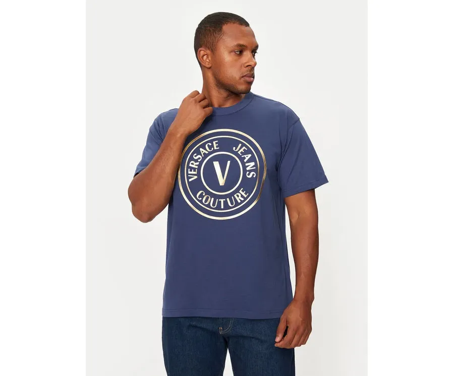 obrazek 1 Versace Jeans Couture T-Shirt 77GAHT01 Granatowy Regular Fit