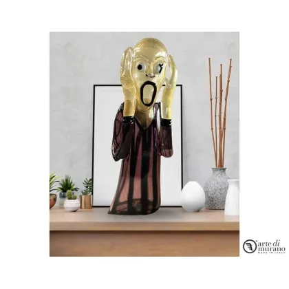 Zdjęcie Interesująca rzeźba Krzyku Edvarda Muncha ze szkła Murano