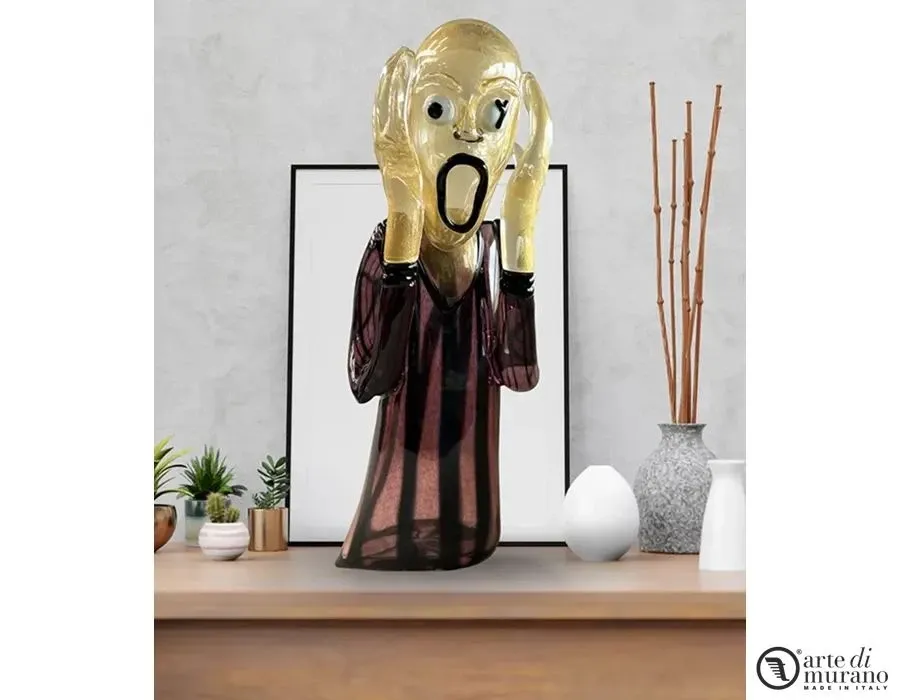 obrazek 1 Interesująca rzeźba Krzyku Edvarda Muncha ze szkła Murano