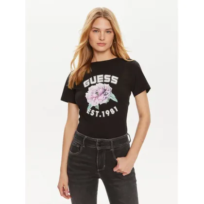 Zdjęcie Guess T-Shirt Peony V4YI15 J1314 Czarny Regular Fit