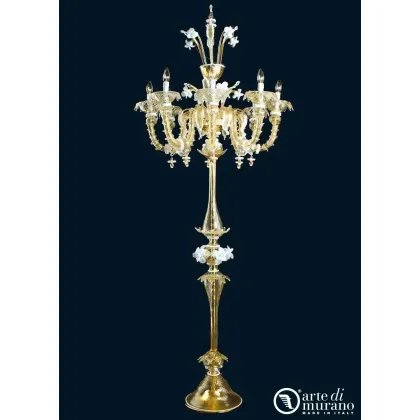 Zdjęcie Prestiżowa lampa podłogowa Imperial Gold ze szkła Murano