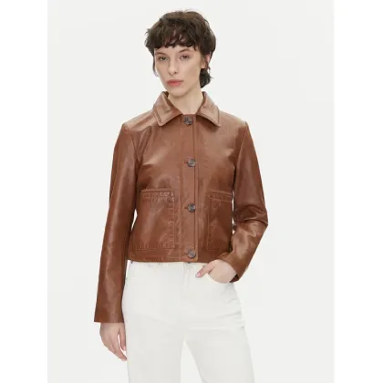Zdjęcie Pepe Jeans Kurtka skórzana Hillary PL402542 Brązowy Regular Fit