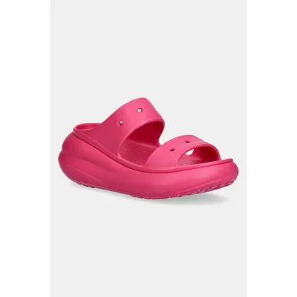 Zdjęcie Crocs klapki Classic Crush Sandal damskie kolor różowy na platformie 207670.0ZQ
