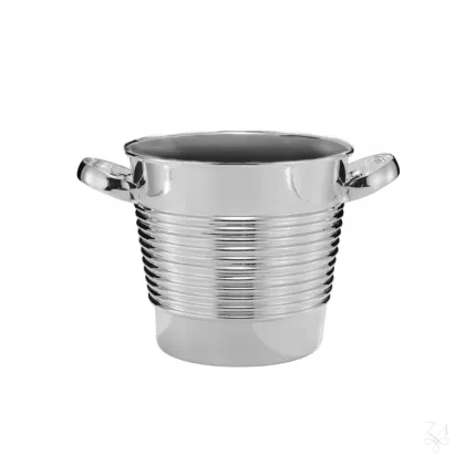 Zdjęcie Wyjątkowe platerowane srebrem wiaderko do szampana zdobione w paski - Zaramella Argenti