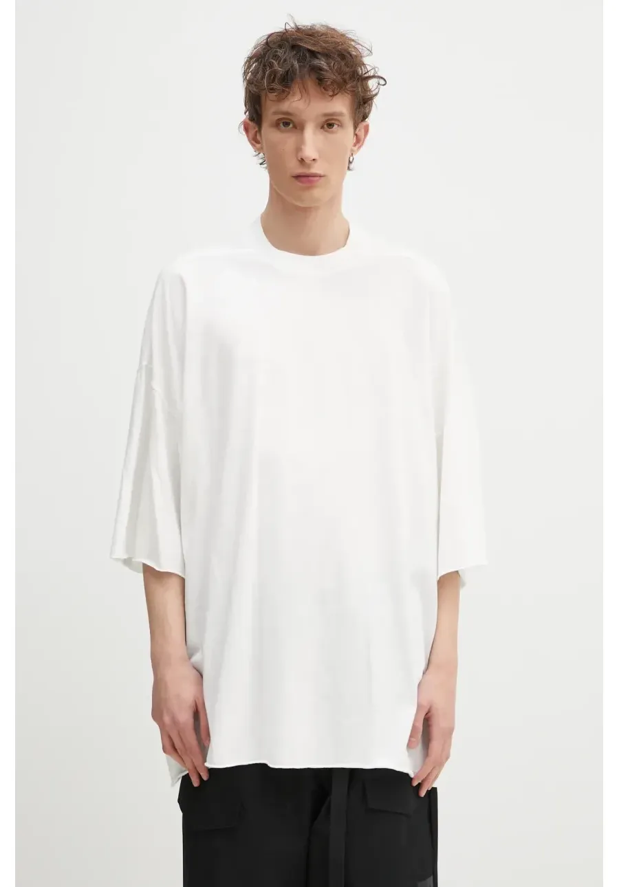 obrazek 1 Rick Owens t-shirt bawełniany Tommy T męski kolor biały gładki DU01E3259.RN