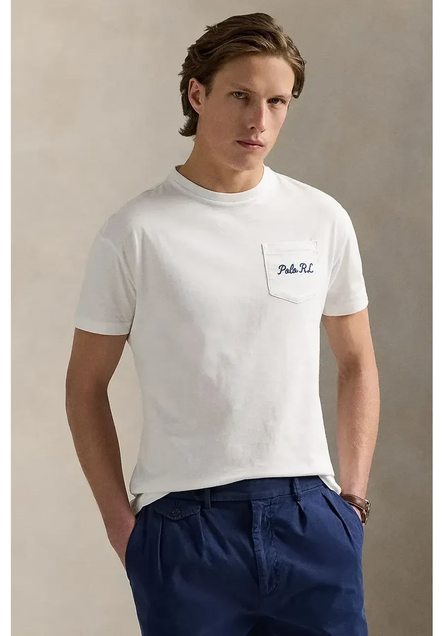 obrazek 1 Polo Ralph Lauren t-shirt bawełniany męski kolor biały z nadrukiem 710969631