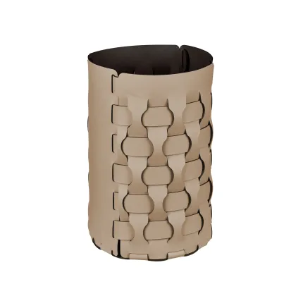 Zdjęcie Pleciony koszyk Dubai wykonany ze skóry w kolorze cappuccino