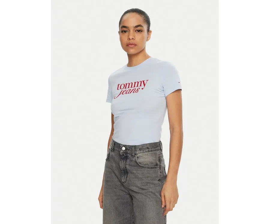 obrazek 1 Tommy Jeans T-Shirt Essential DW0DW19447 Błękitny Slim Fit