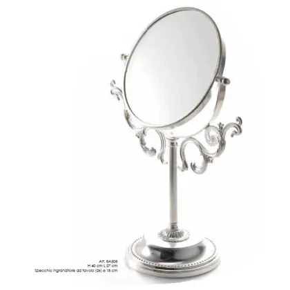 Zdjęcie Lustro stołowe z mosiądzu z powiększeniem i ozdobnym odlewanym elementem mosiężnym - Il Paralume Marina