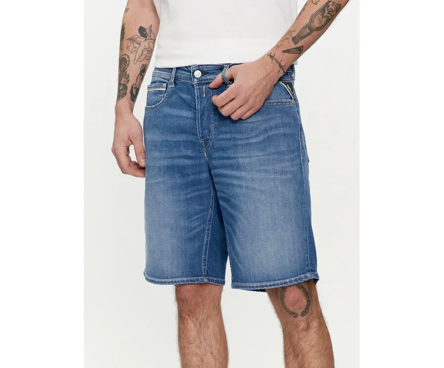 obrazek 1 Replay Szorty jeansowe M1072 .000.573 Niebieski Regular Fit REPLAY
