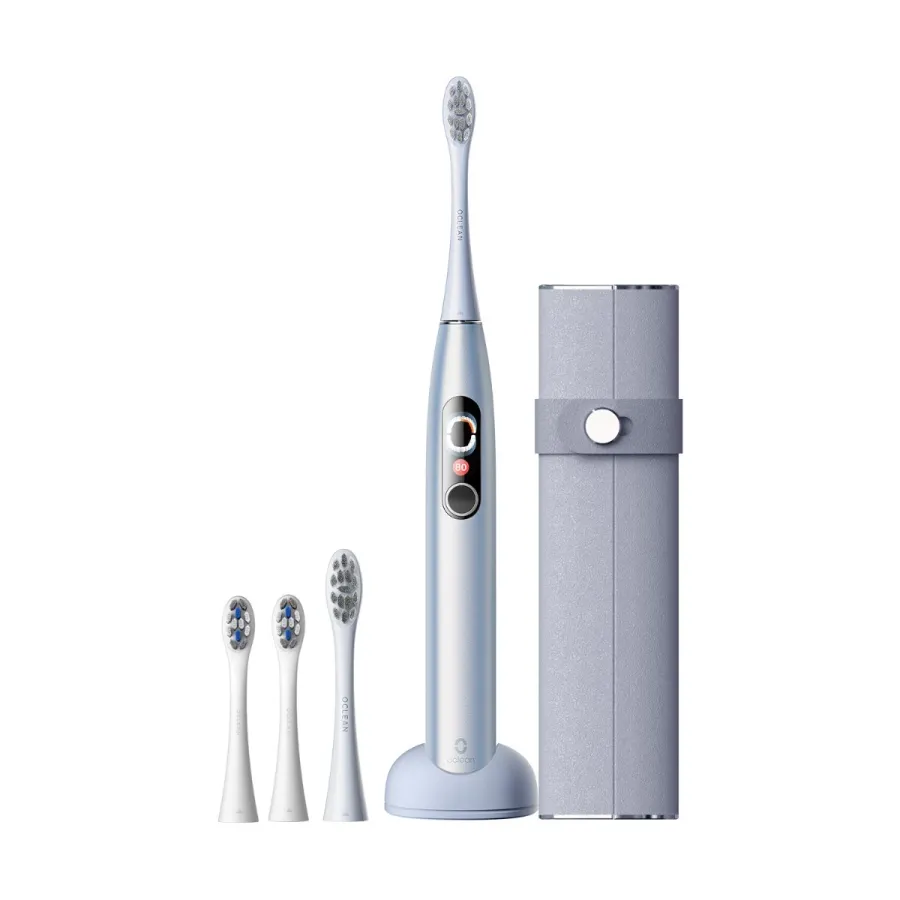 obrazek 1 Oclean Zestaw X-Pro Digital Srebrny, 4 Końcówki + Etui