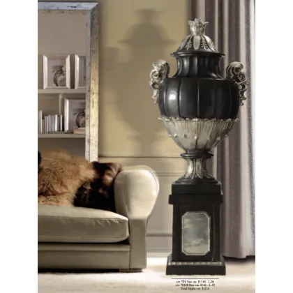 Zdjęcie Czarno-srebrny wysoki wazon ozdobny 701 Ceccarelli