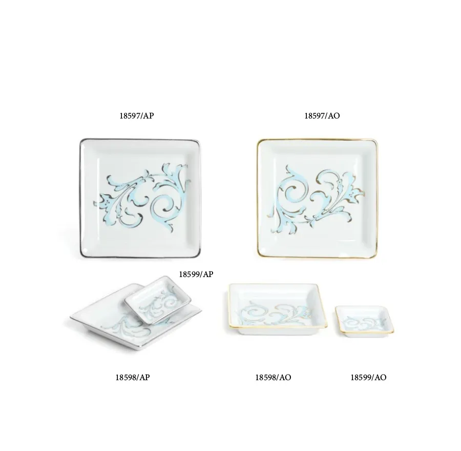 obrazek 2 Ozdobny kwadratowy talerzyk z włoskiej porcelany