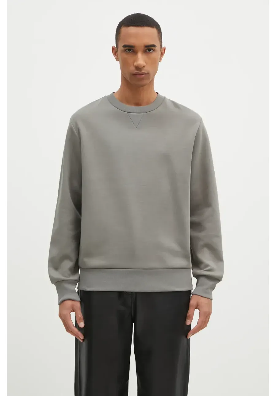 obrazek 1 A.P.C. bluza bawełniana Sweat Duck męska kolor szary gładka COGAW.M27771-KHAKI