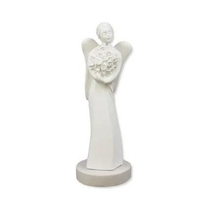 Picture A unique sculpture depicting an angel with flowers