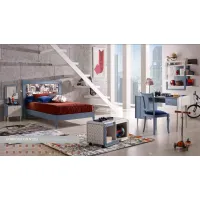 Zdjęcie Włoskie, młodzieżowe biurko z asymetrycznymi wyprofilowanymi bokami - Ferretti e Ferretti