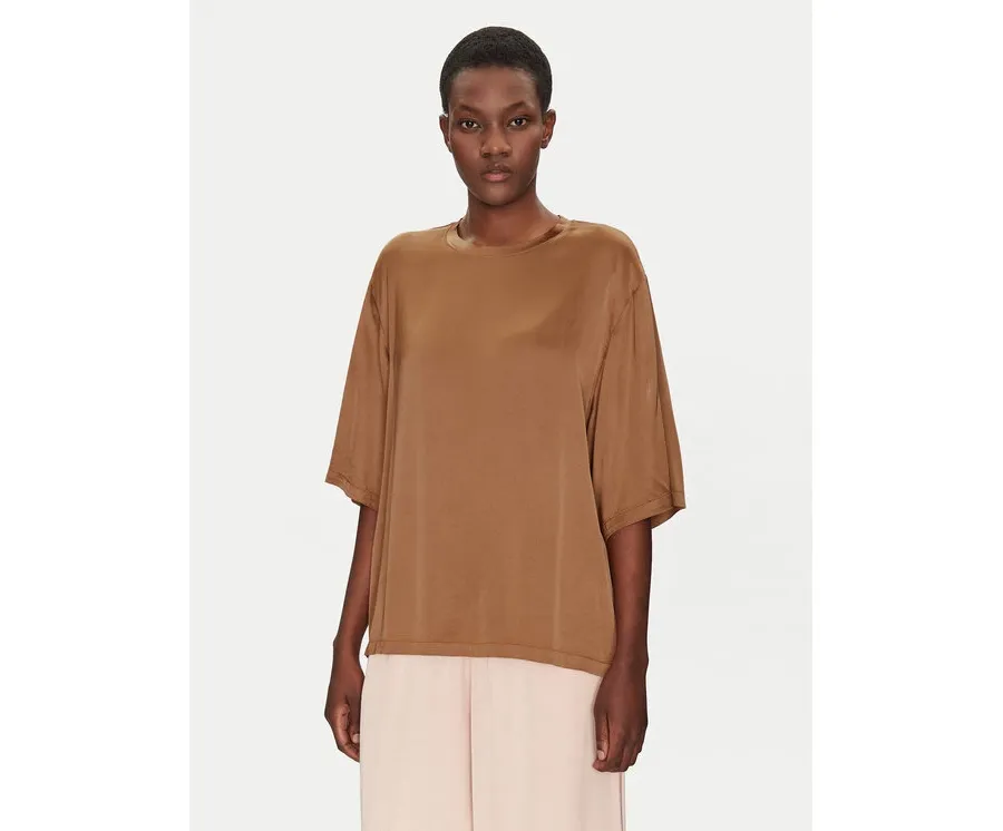 obrazek 1 ViCOLO Bluzka TD0013 Brązowy Relaxed Fit