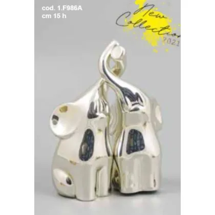 Zdjęcie Dekoracyjna statuetka - słonie ze splecioną trąbą - ArtBe