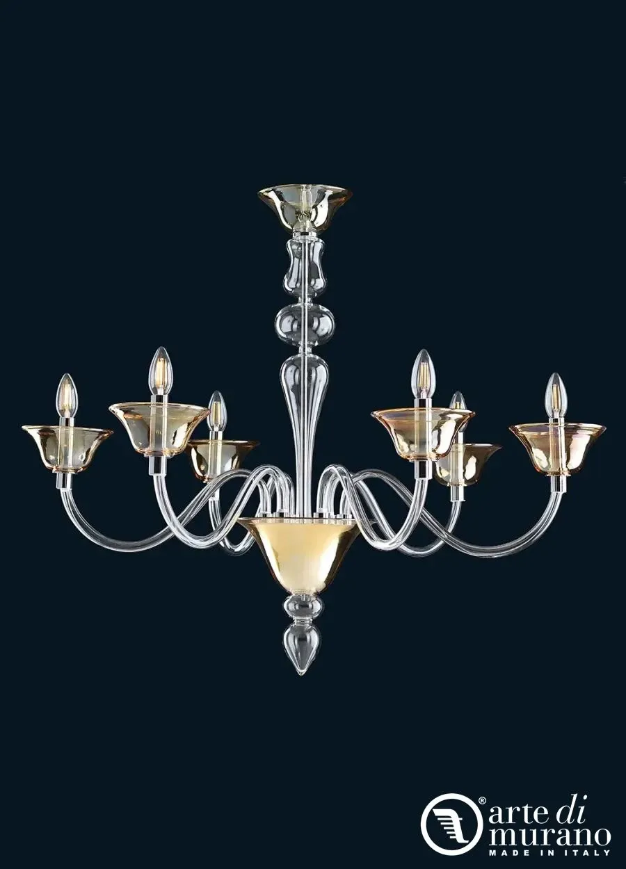 obrazek 1 Żyrandol ze szkła weneckiego Murano na 6 żarówek