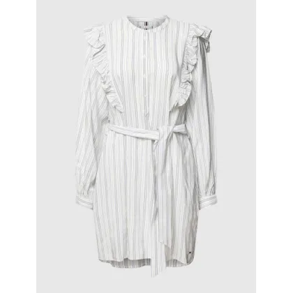 Zdjęcie Sukienka koszulowa z falbanami model ‘VIS STRIPE SHORT FRILL’