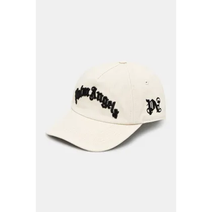 Zdjęcie Palm Angels czapka z daszkiem bawełniana Curved Logo kolor beżowy z aplikacją PMLB10AS25FAB0010310