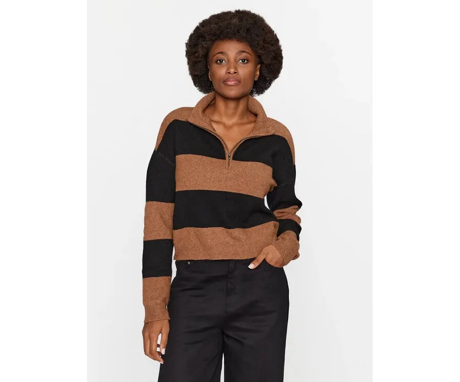 obrazek 1 Noisy May Sweter 27028636 Brązowy Regular Fit