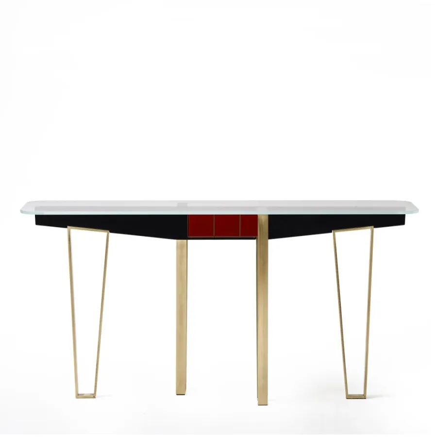 obrazek 3 Prostokątna konsola z ceramicznymi płytkami H.80xL.150xP.40 cm