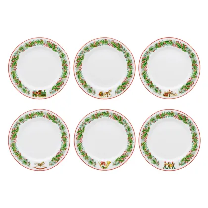 Zdjęcie Zestaw 6 talerzy obiadowych z porcelany ze świątecznej kolekcji Christmas Magic - Vista Alegre