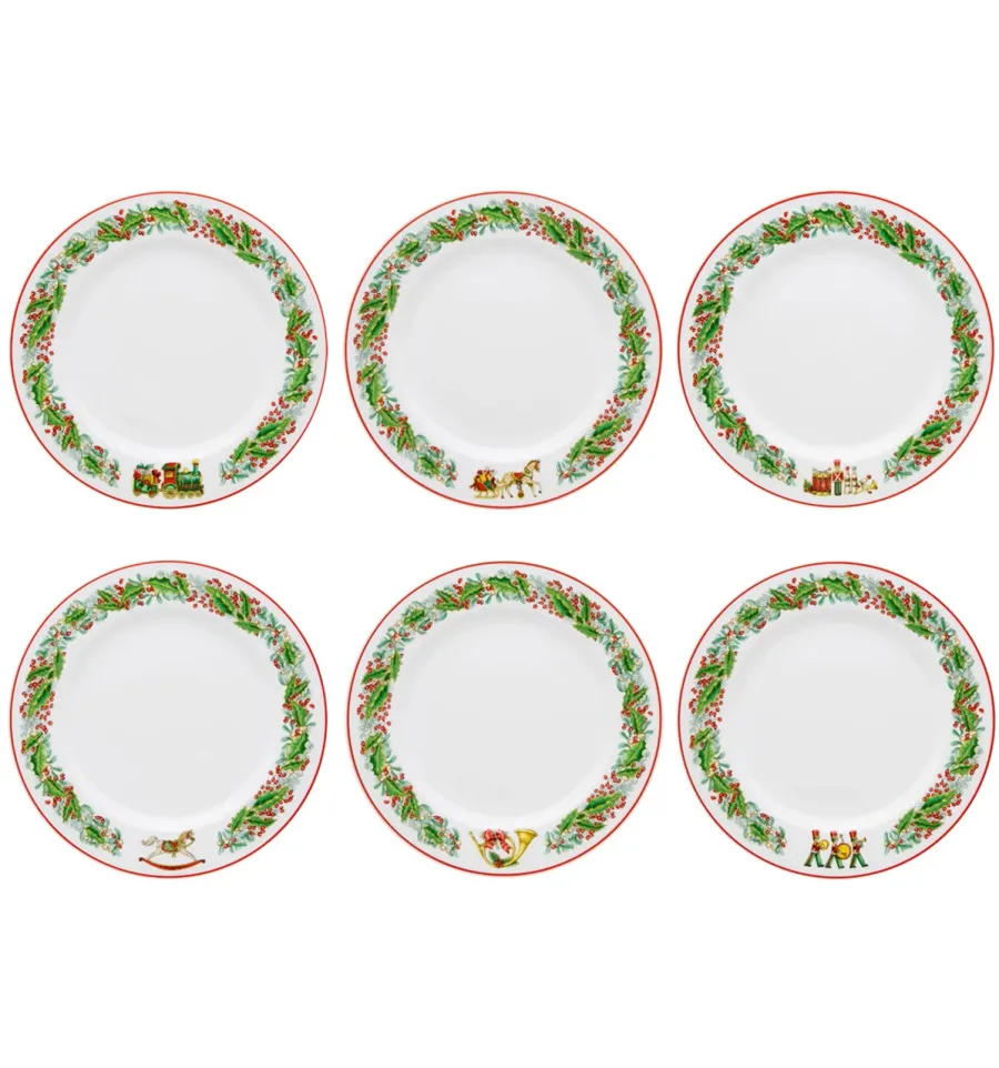 obrazek 1 Zestaw 6 talerzy obiadowych z porcelany ze świątecznej kolekcji Christmas Magic - Vista Alegre