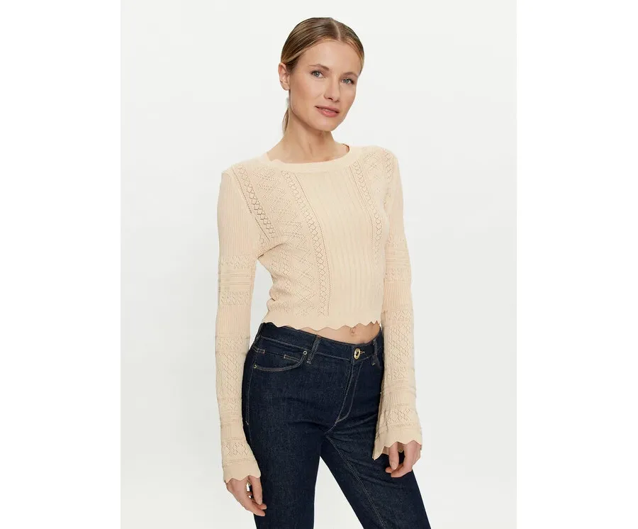 obrazek 1 Guess Sweter Adaline W4GR08 Z2U00 Beżowy Regular Fit