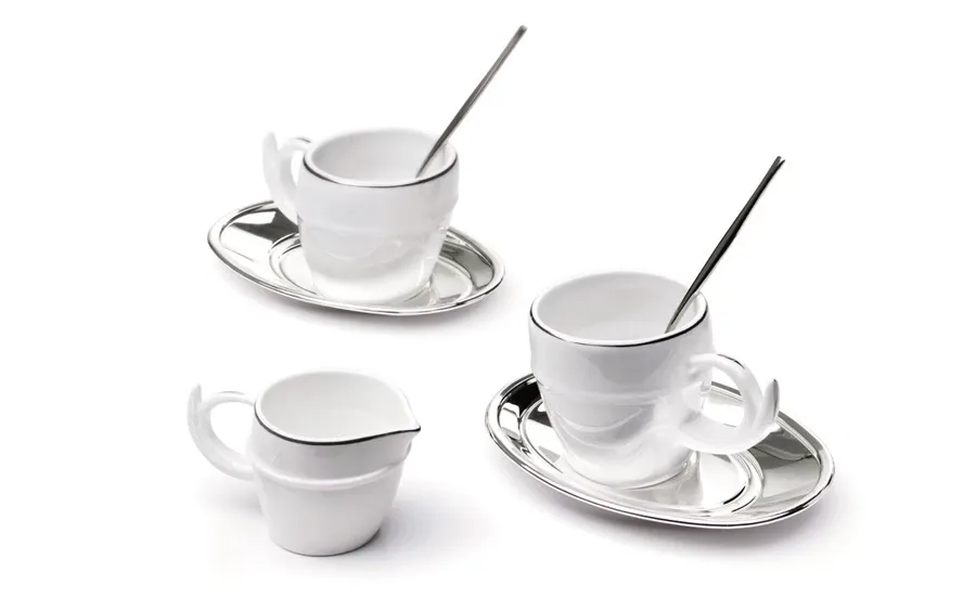 obrazek 2 2 filiżanki do espresso i dzbanuszek na śmietankę