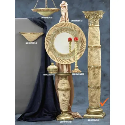 Zdjęcie Designerska złota lampa podłogowa