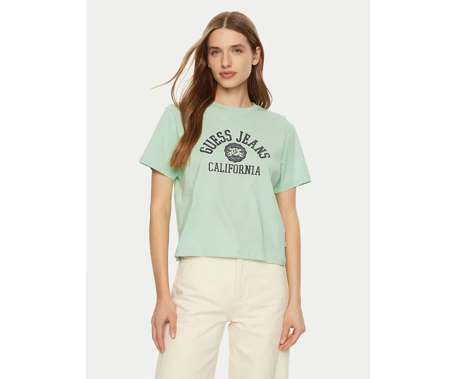 obrazek 1 Guess Jeans T-Shirt W5RI43 K8HM0 Zielony Regular Fit