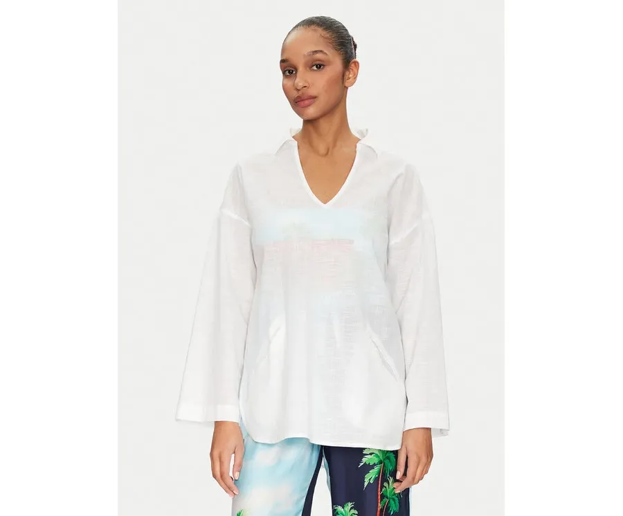 obrazek 1 Seafolly Tunika Longline 55434-TO Biały Relaxed Fit