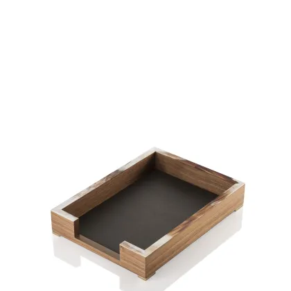 Zdjęcie Luksusowa tacka na dokumenty A4 w matowym rogu i fornirze orzechowym – Arcahorn