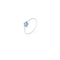 Picture Prestigious bracelet in 18-carat rhodium-plated silver, blue enamel on rhodium-plated