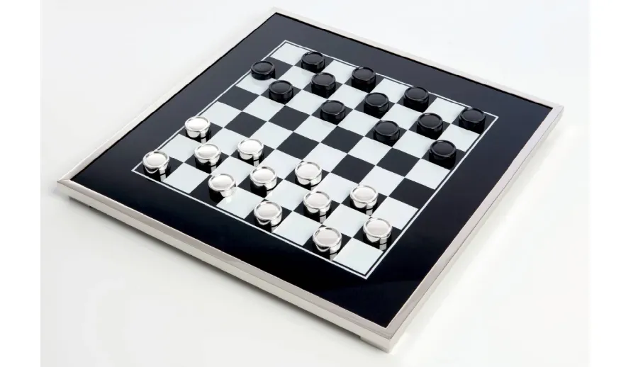 obrazek 1 Luksusowe drewniane warcaby - srebro