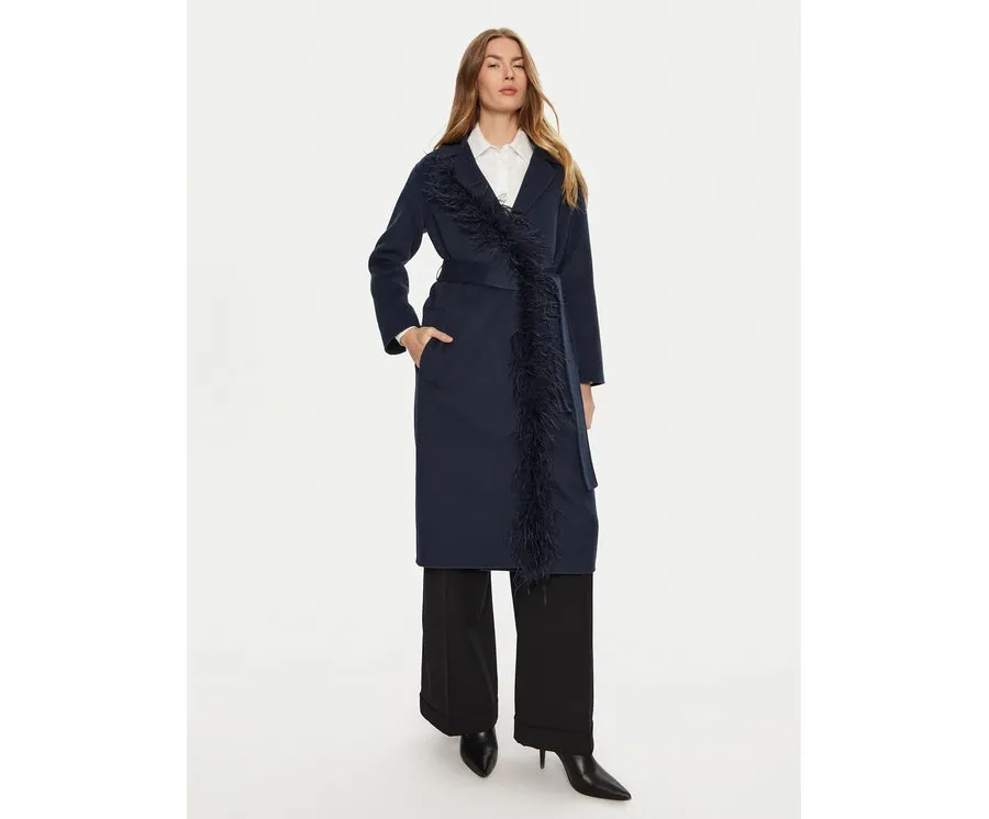 obrazek 1 TWINSET Płaszcz wełniany 242TP2065 Granatowy Regular Fit